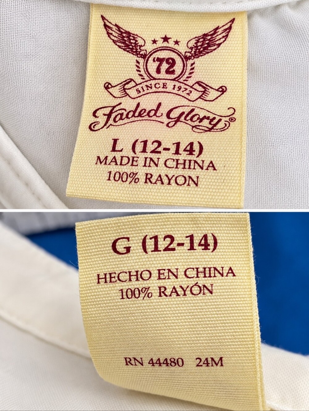Faded Glory White Pleated Pintuck Button-tab Cuffed Long Sleeve Blouse Large - Picture 5 of 8